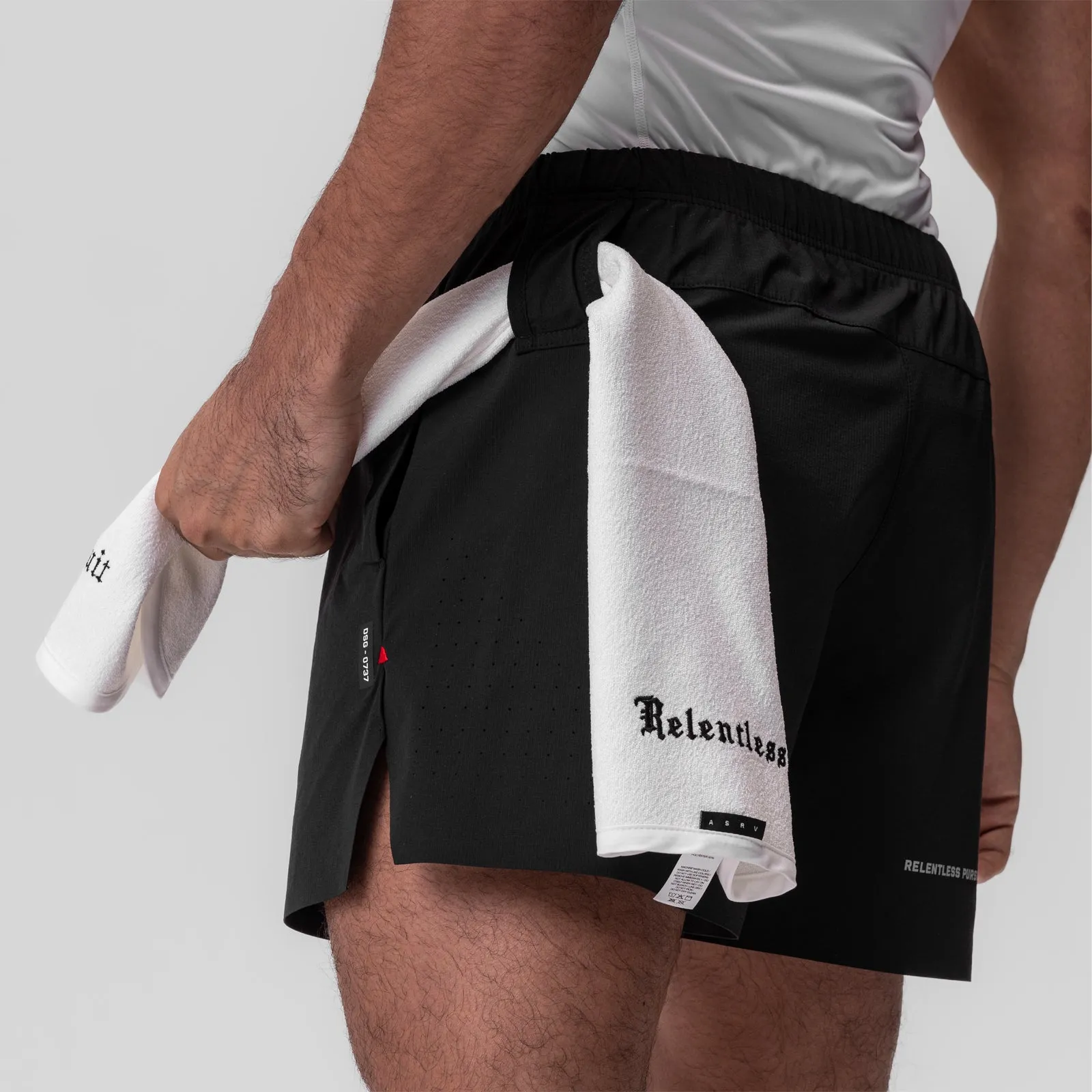 0737. Ripstop 6" Perforated Short - Black