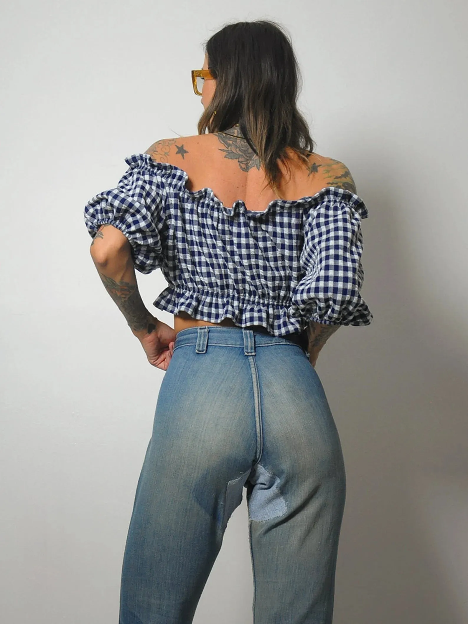 1960's/70's Sun   Rainbow Flared Jeans 34x30