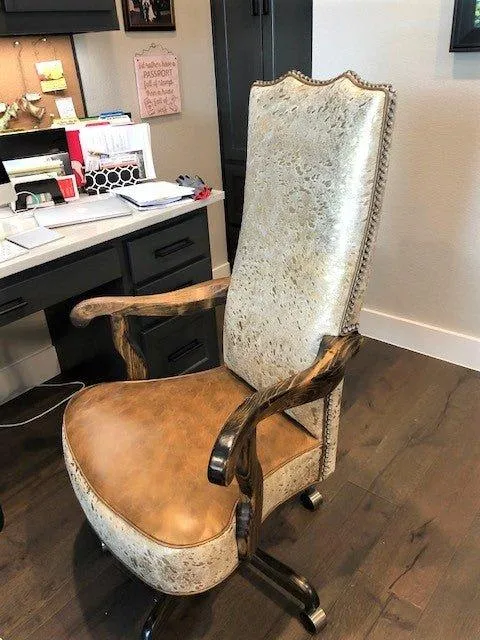 Acid Wash Copper on White Cowhide