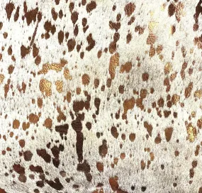 Acid Wash Copper on White Cowhide