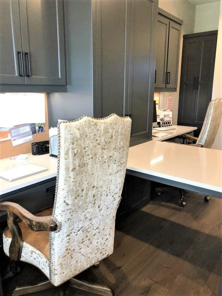 Acid Wash Copper on White Cowhide
