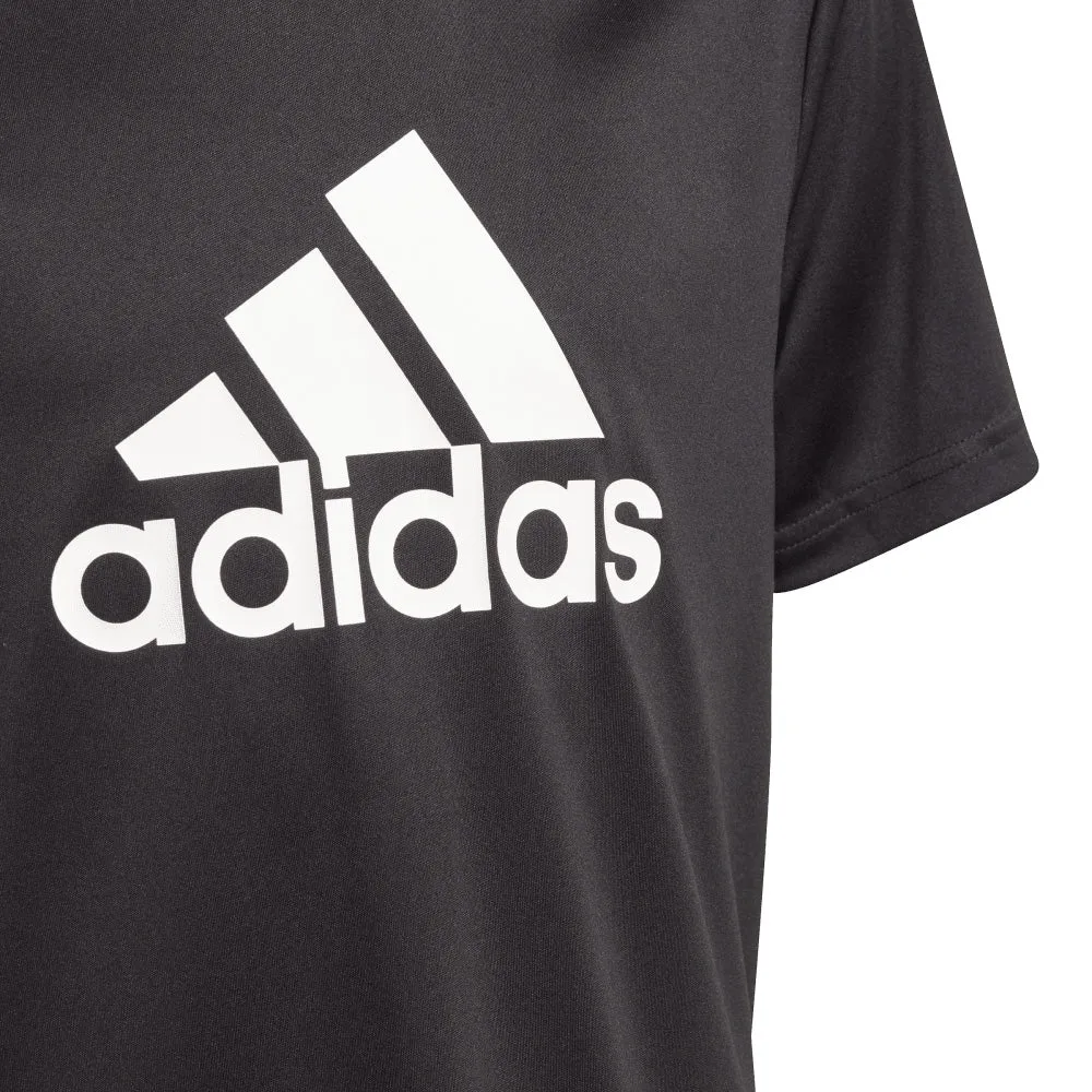 ADIDAS BOS BASICS KIDS BLACK/WHITE T SHIRT