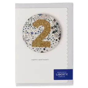 Age 2 Badge Greetings Card in Adelajda's Wish Liberty Print by The Charming Press
