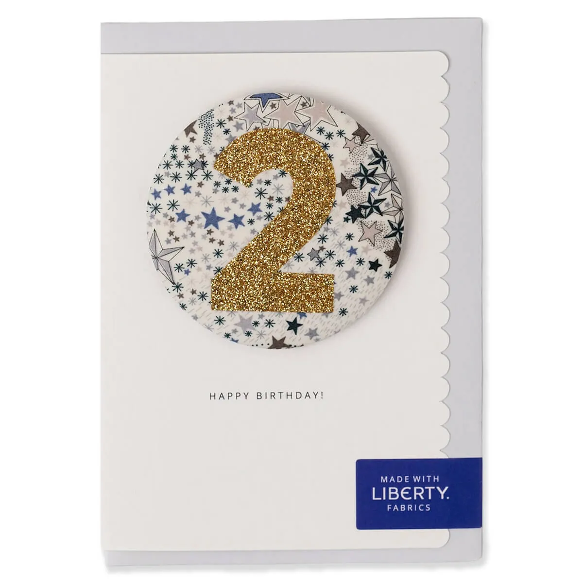 Age 2 Badge Greetings Card in Adelajda's Wish Liberty Print by The Charming Press