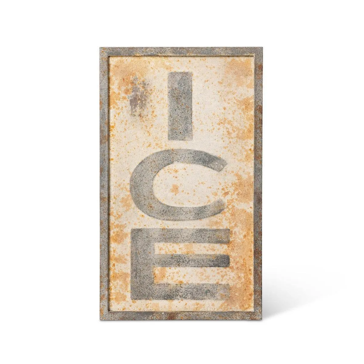 Aged "Ice" Sign