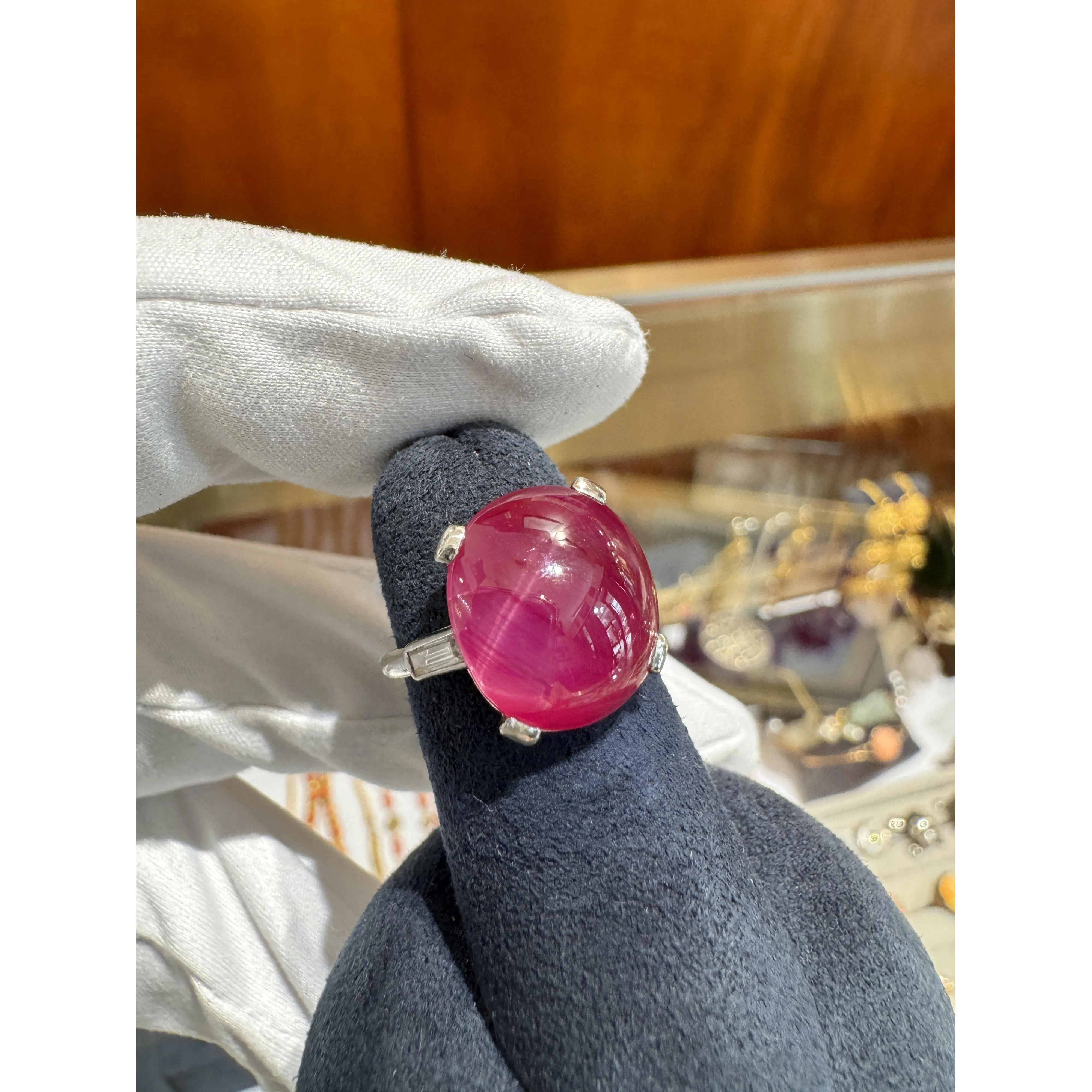 AGL Certified 10.88 Carat No Heat Burma Star Ruby in Vintage Platinum Ring