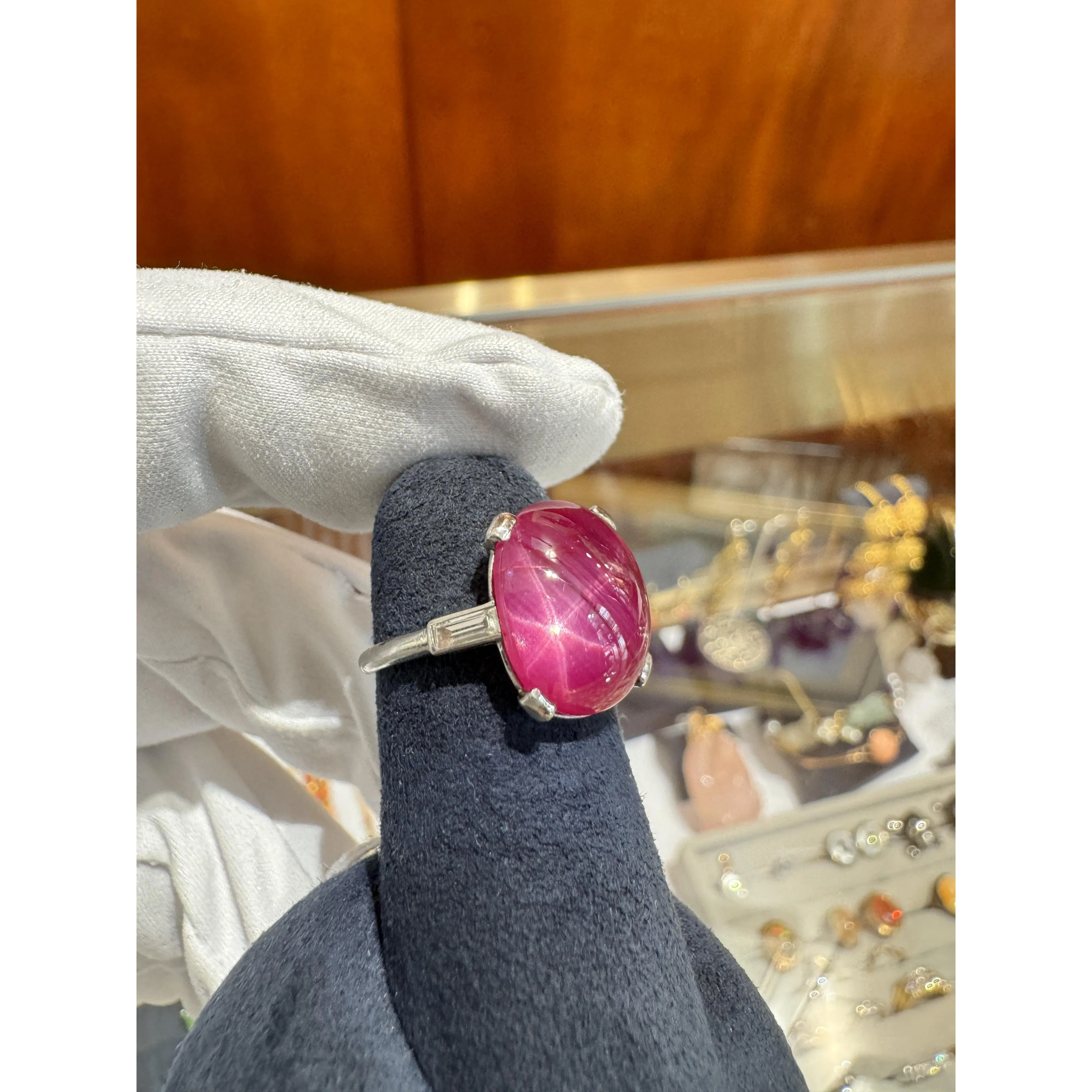 AGL Certified 10.88 Carat No Heat Burma Star Ruby in Vintage Platinum Ring