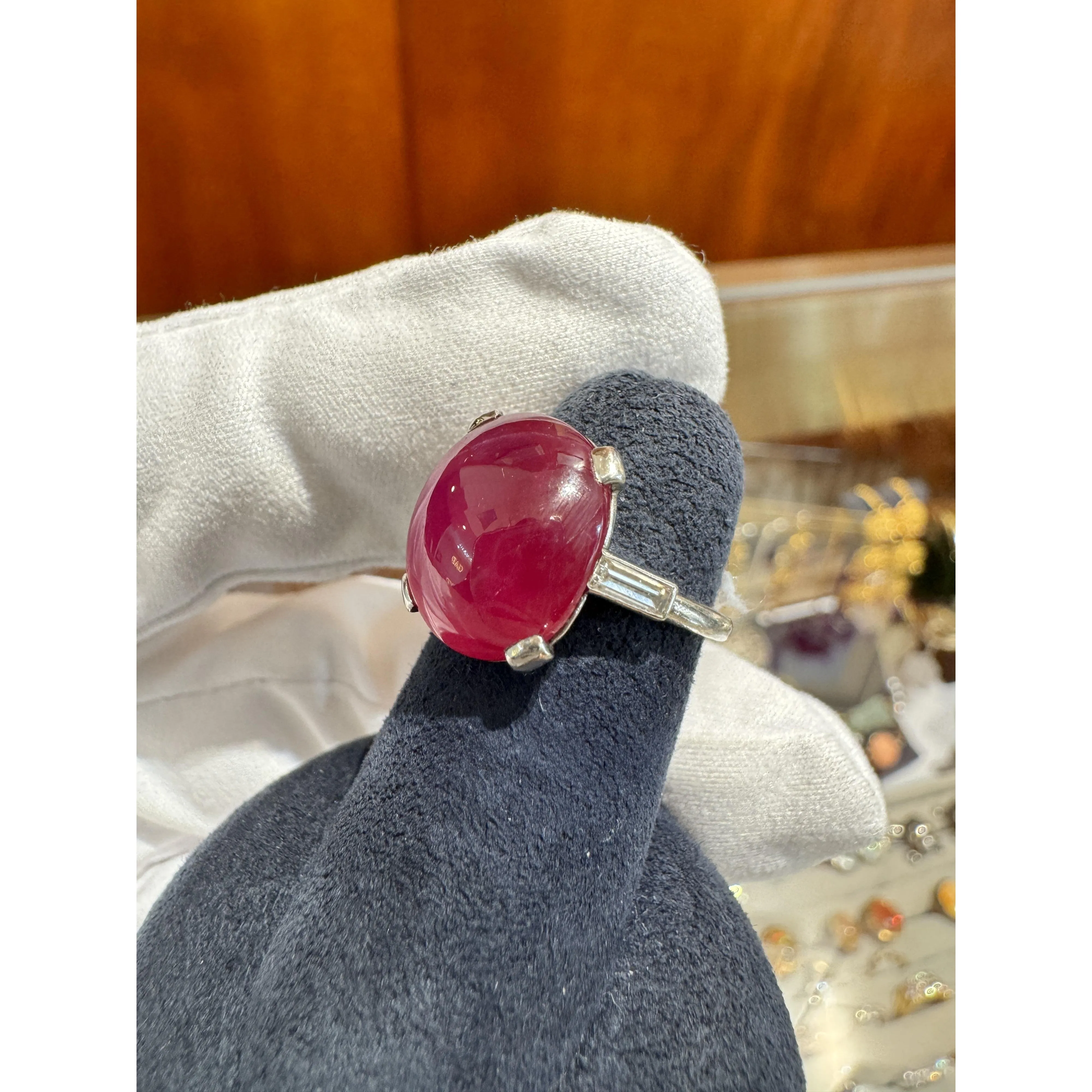 AGL Certified 10.88 Carat No Heat Burma Star Ruby in Vintage Platinum Ring