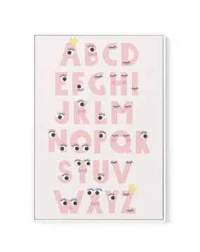 Alphabet Funny Eyes | Framed Canvas Art Print