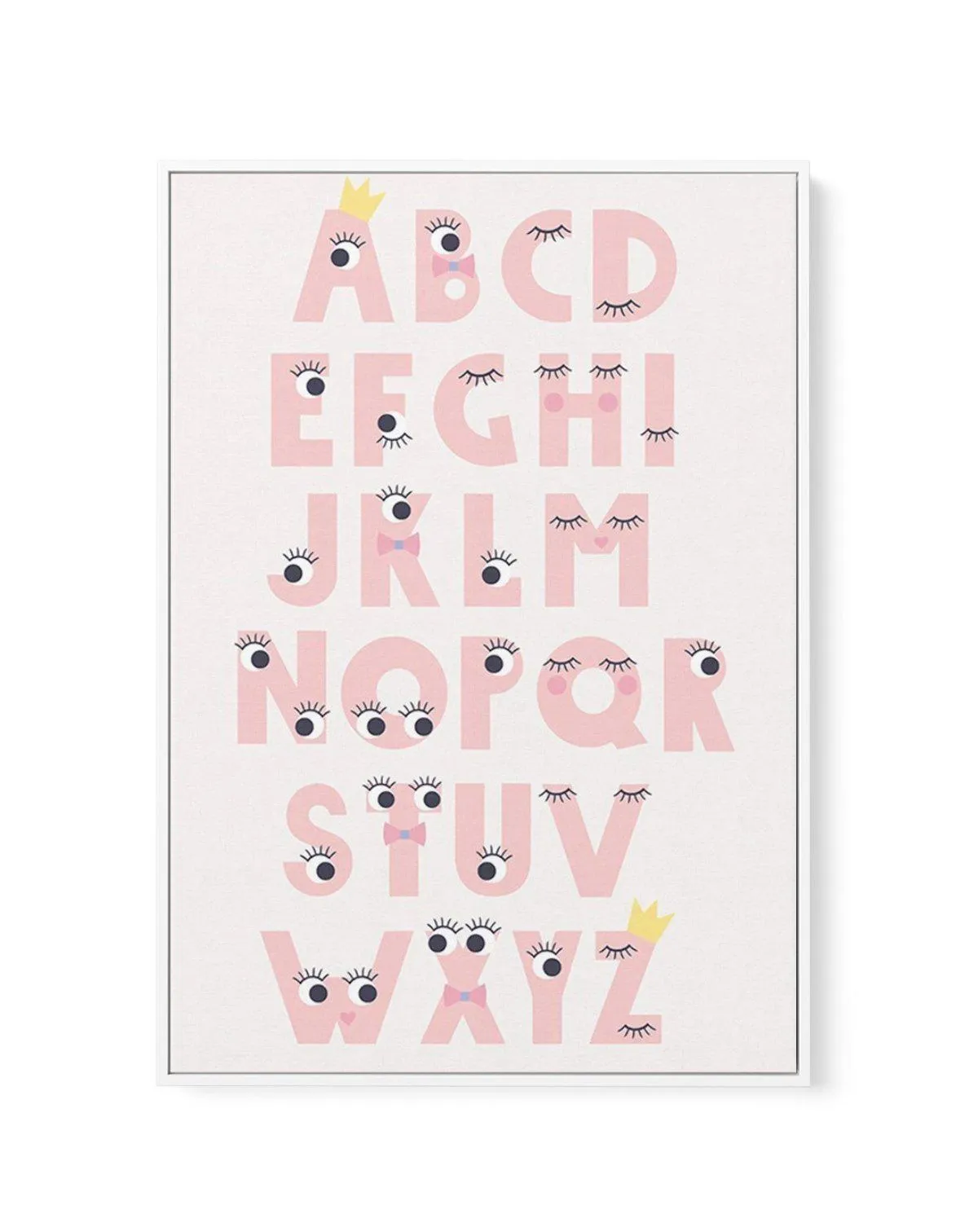 Alphabet Funny Eyes | Framed Canvas Art Print