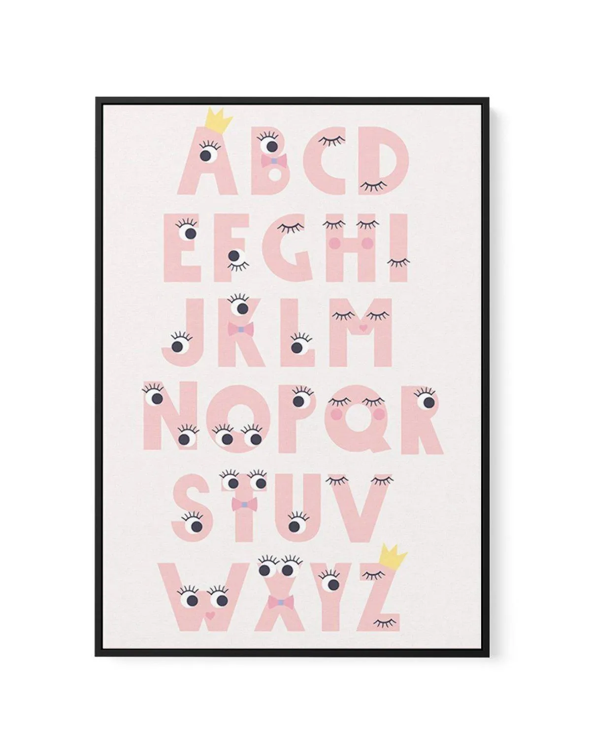 Alphabet Funny Eyes | Framed Canvas Art Print