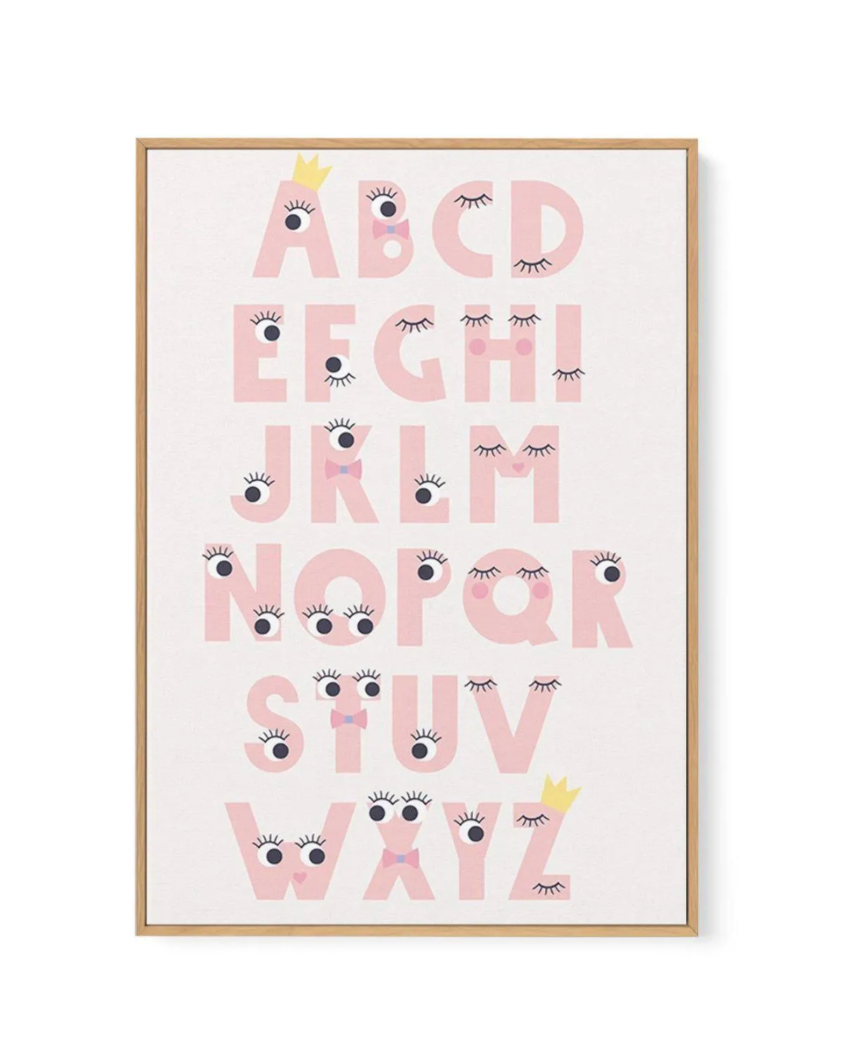 Alphabet Funny Eyes | Framed Canvas Art Print