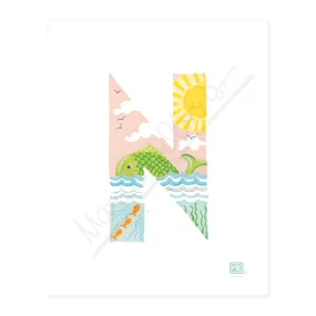Alphabet Garden Letter N Small Print