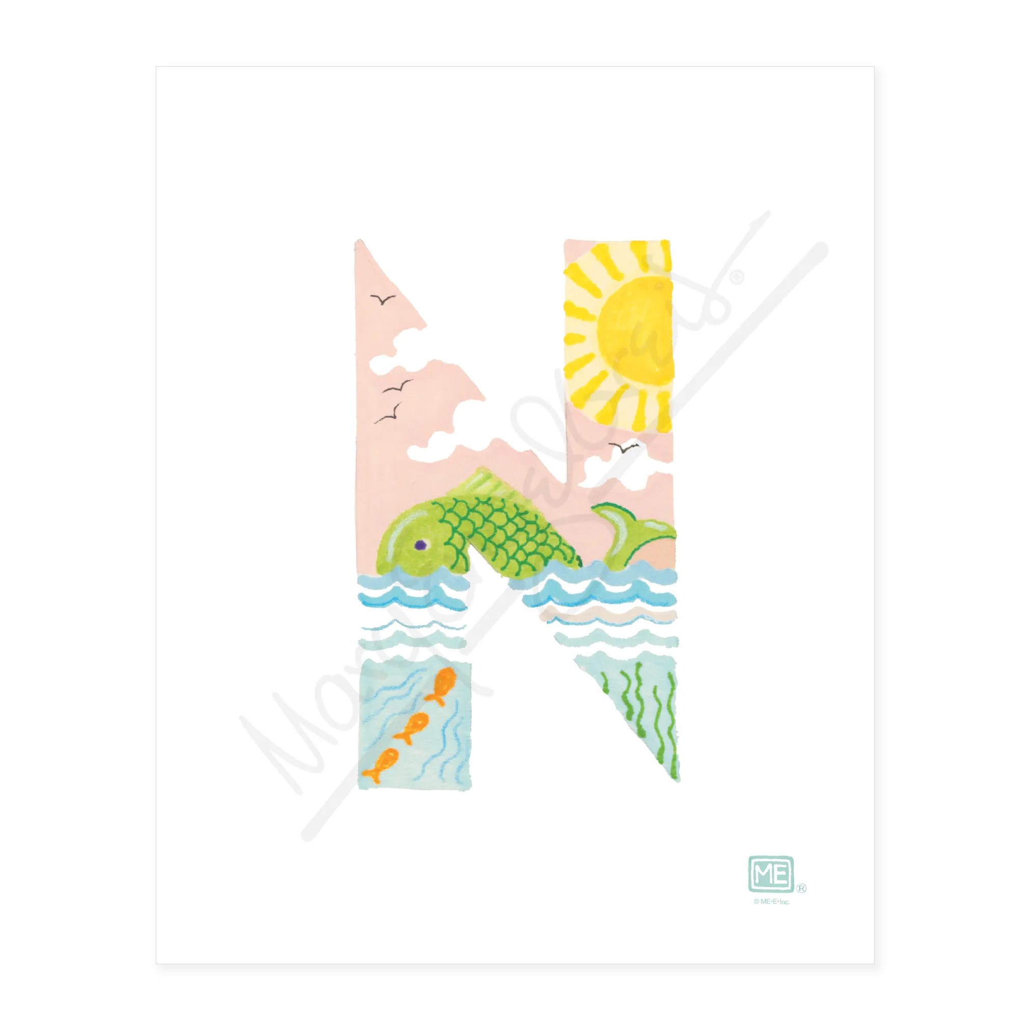 Alphabet Garden Letter N Small Print