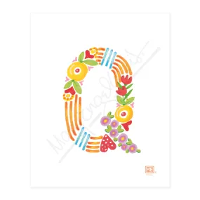 Alphabet Garden Letter Q Small Print