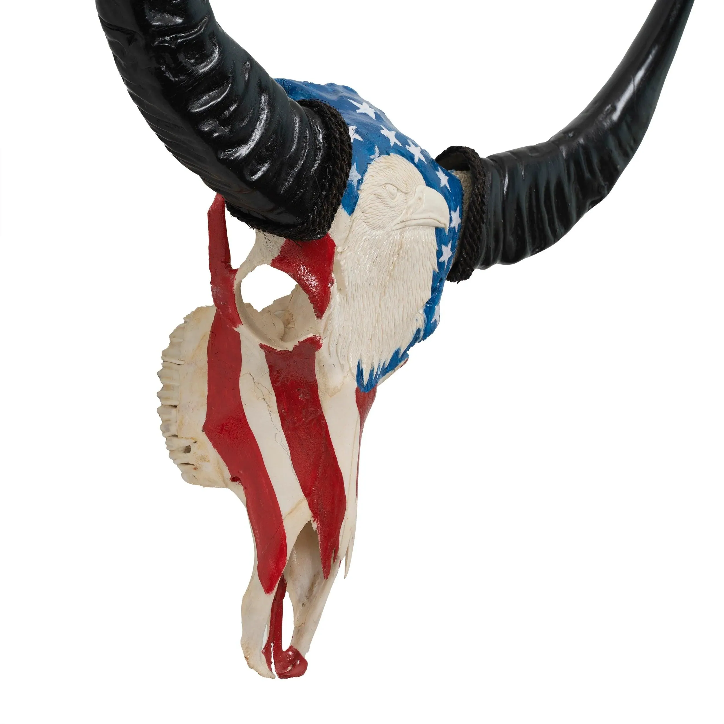 American Hand Carved Buffalo Skull