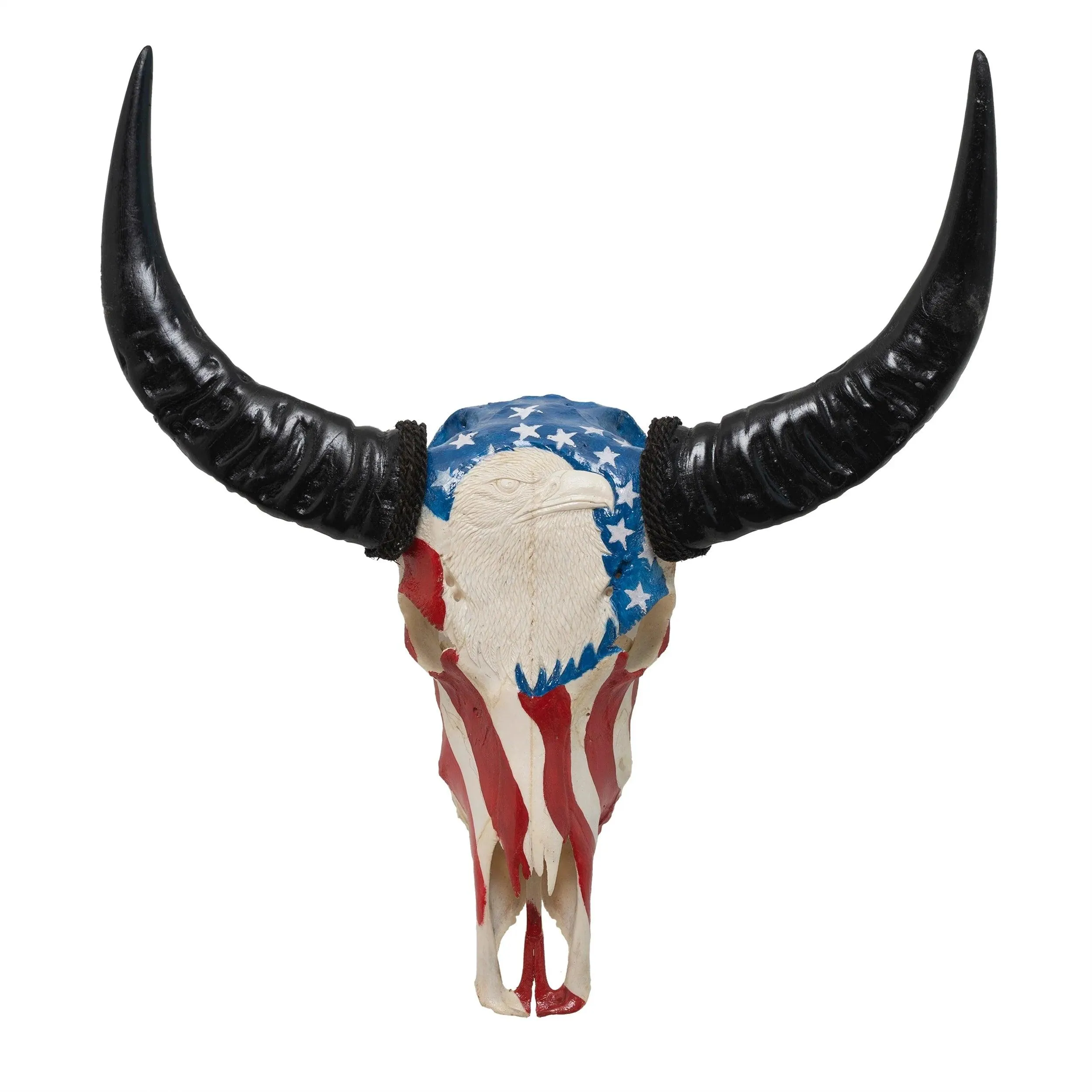 American Hand Carved Buffalo Skull