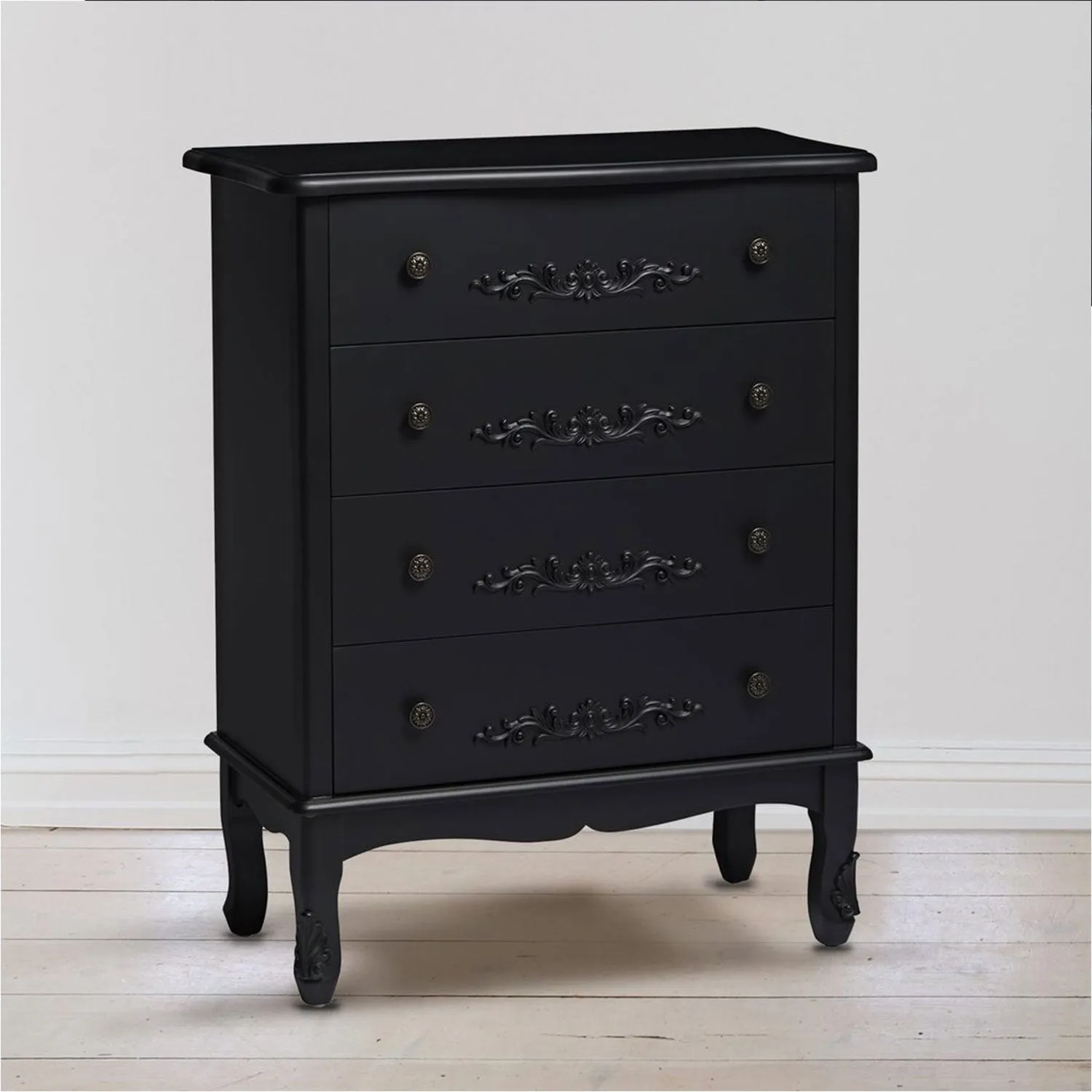 Antoinette Black 4 Drawer Chest
