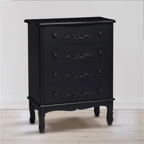 Antoinette Black 4 Drawer Chest