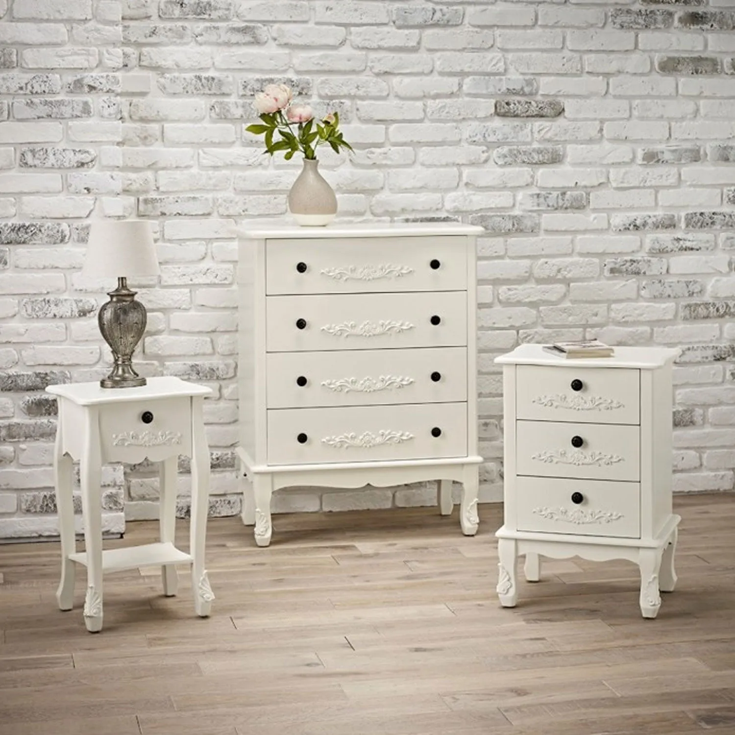 Antoinette White 3 Drawer Chest
