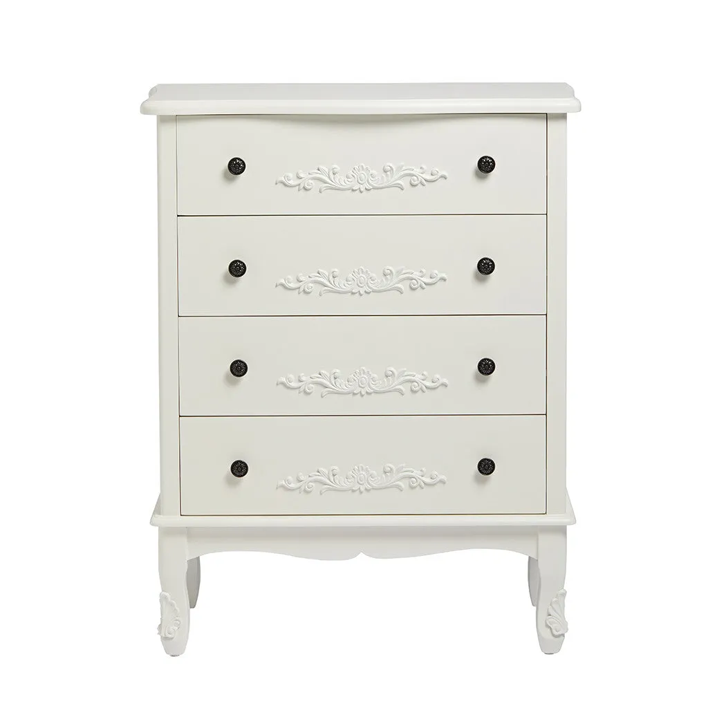 Antoinette White 4 Drawer Chest