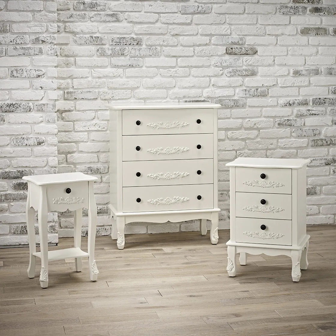 Antoinette White 4 Drawer Chest