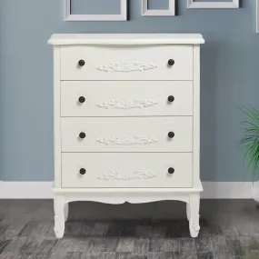 Antoinette White 4 Drawer Chest