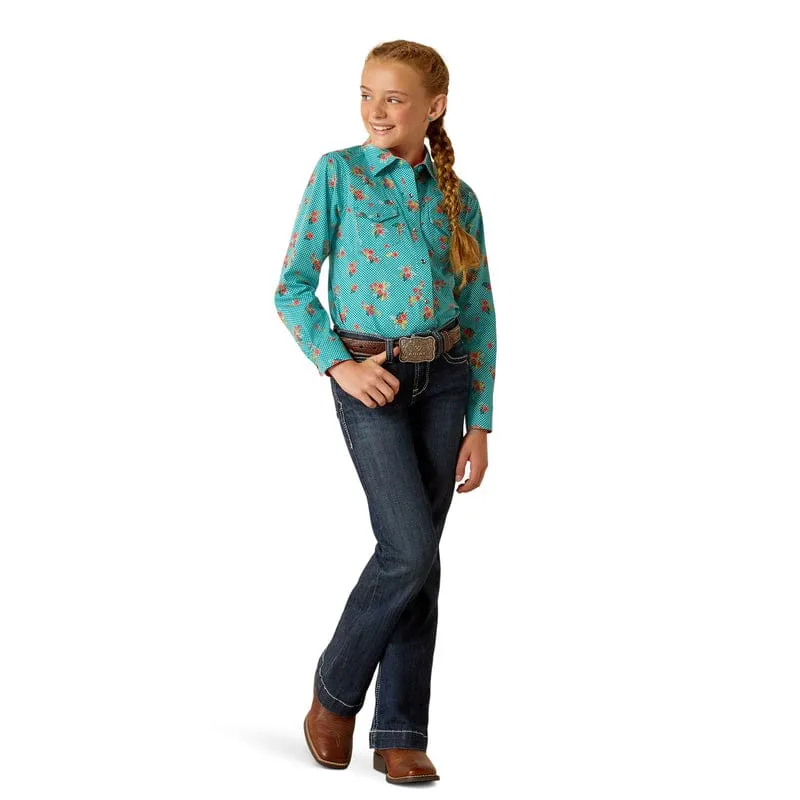 Ariat Girls Esmerelda Print Long Sleeve Snap Shirt 10048594