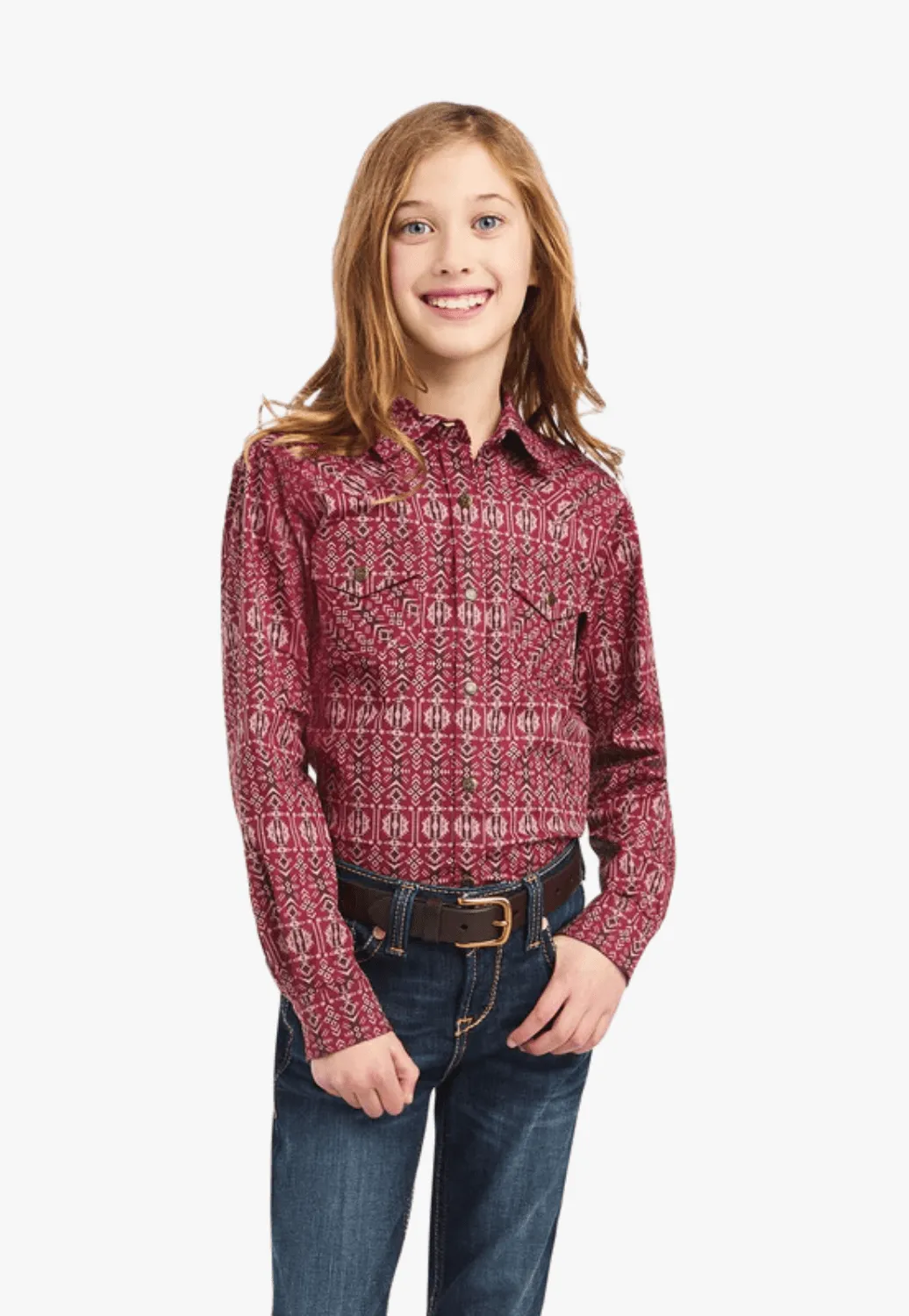 Ariat Girls REAL Alma Snap Long Sleeve Shirt