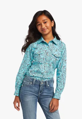 Ariat Girls REAL Bucking Bronc Long Sleeve Shirt