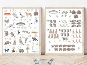 Australian Alphabet and Number Print