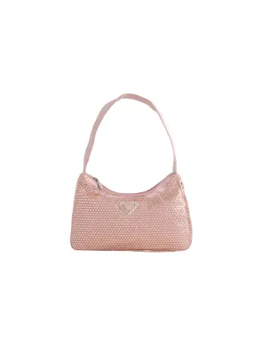 AVERY SPARKLY BAG WITH TOP HANDLE IN NUDE