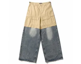 Balenciaga Blue Patched Cotton Cargo Pants