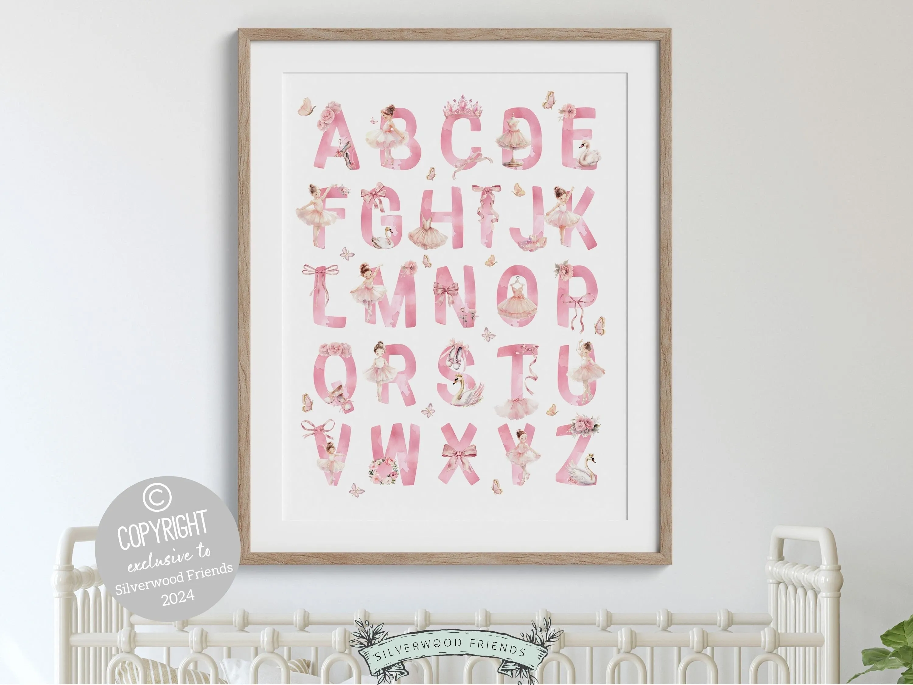 Ballerina Alphabet Nursery Print