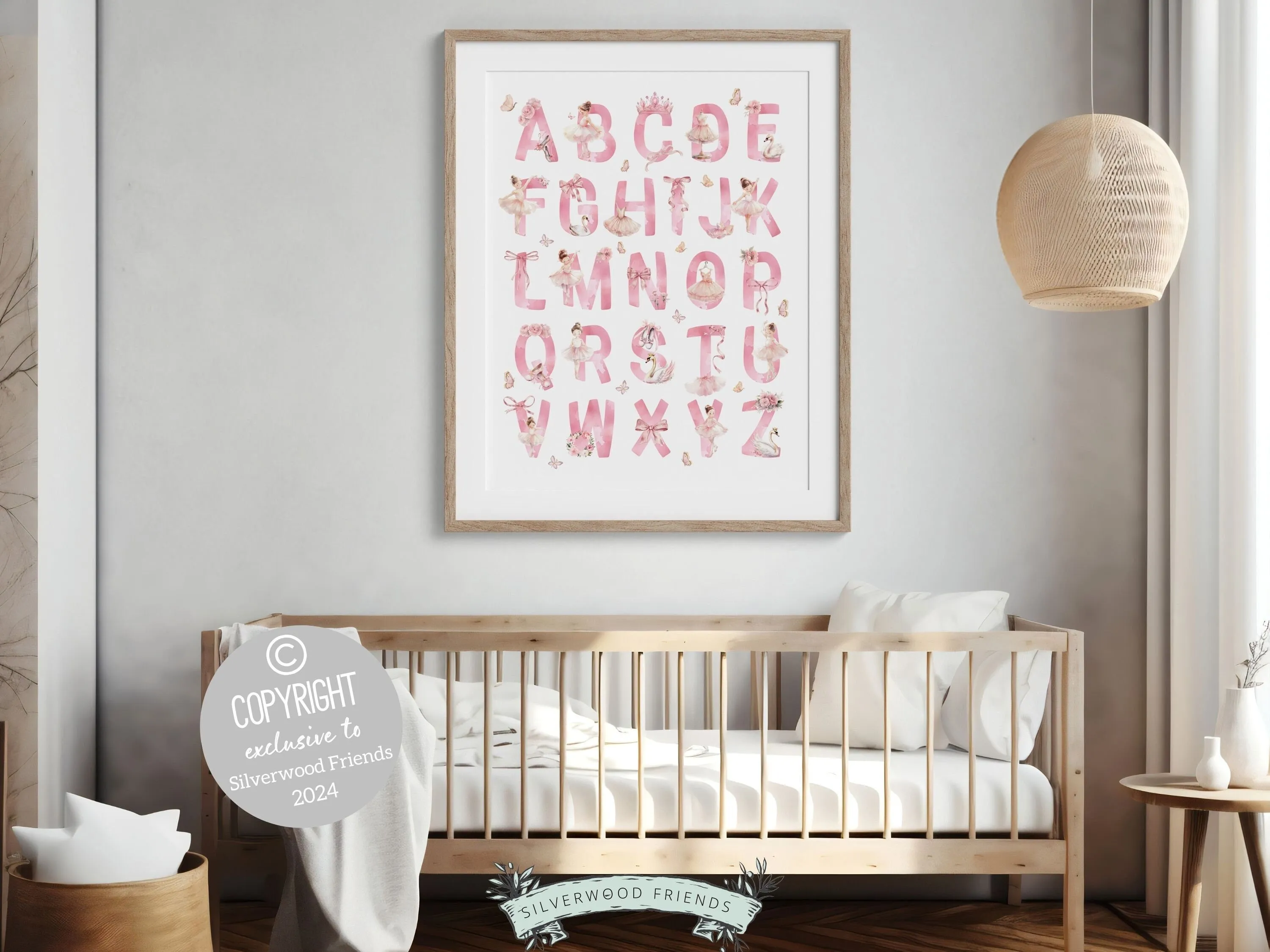 Ballerina Alphabet Nursery Print