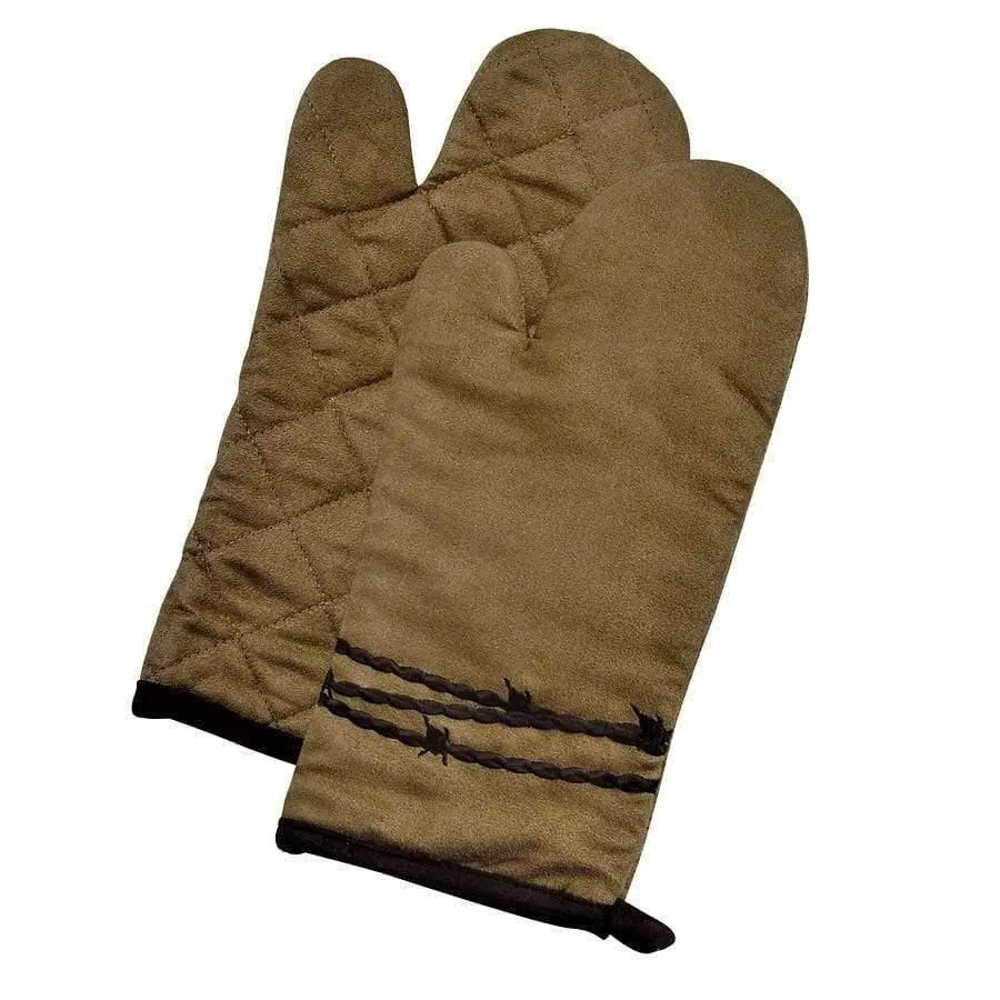Barbed Wire Pot Holders & Oven Mitt
