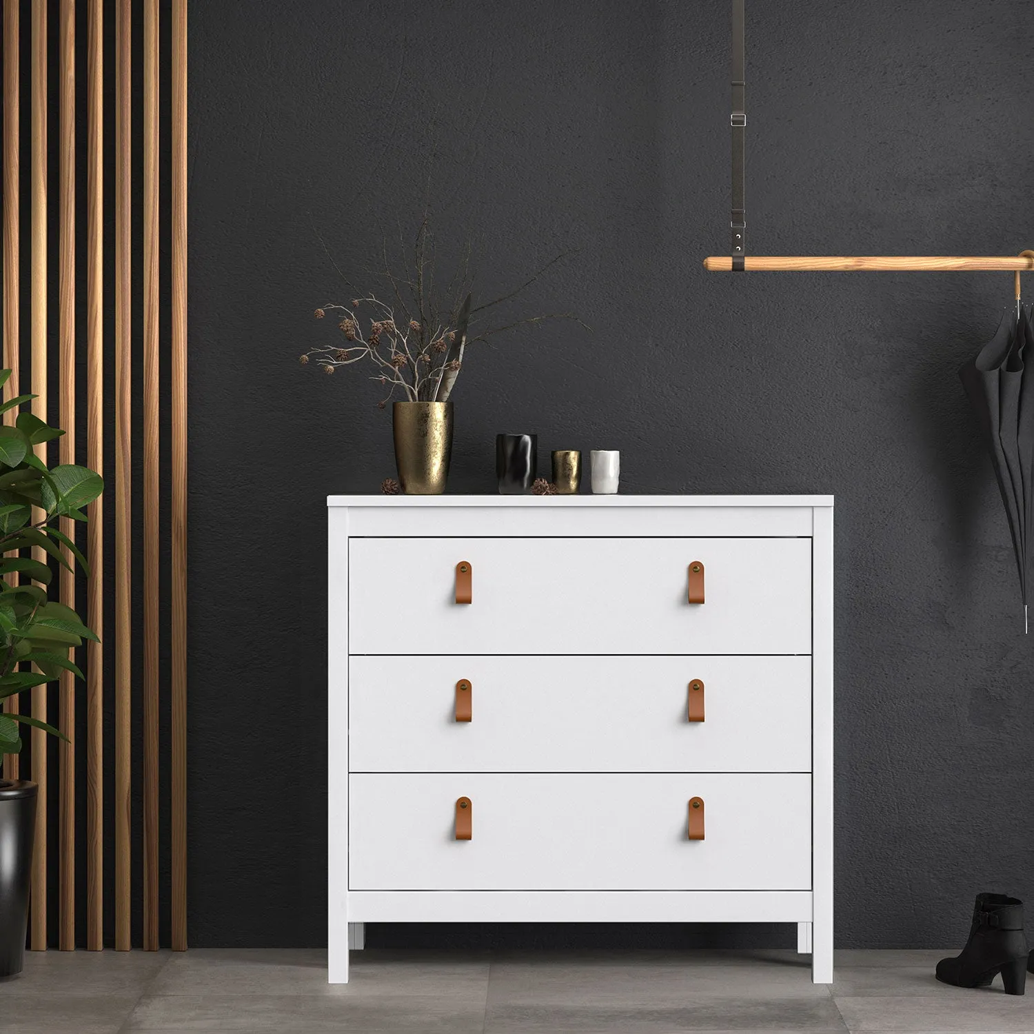 Barcelona White 3 Chest Of Drawers