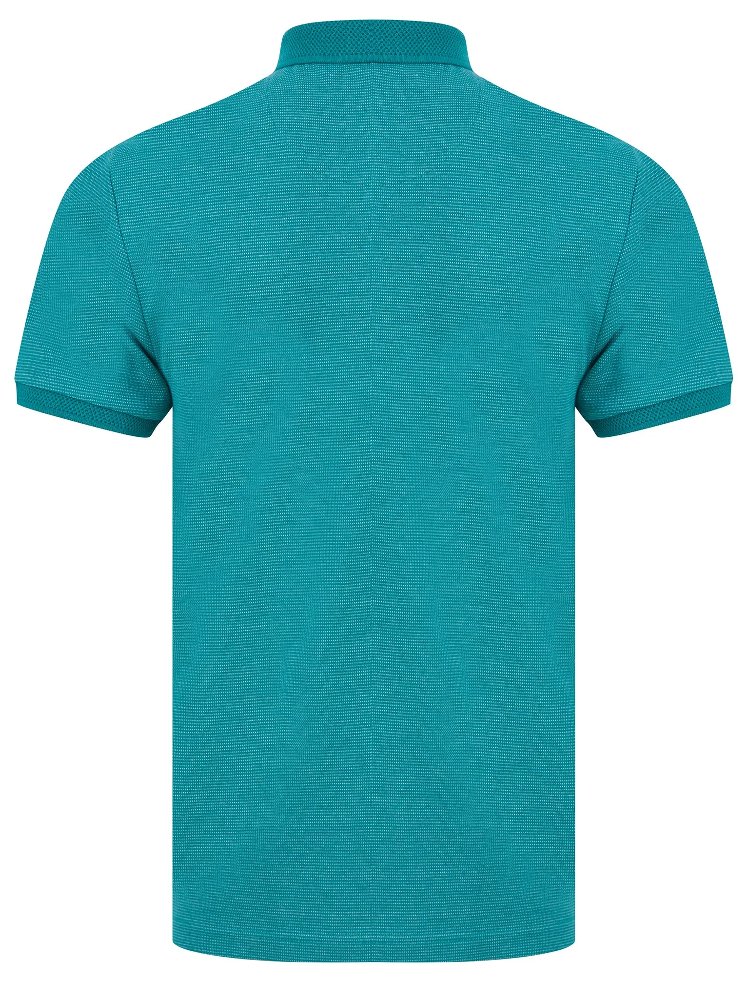 Bardell 2 Cotton Jacquard Polo Shirt with Chest Pocket in River Green - Kensington Eastside