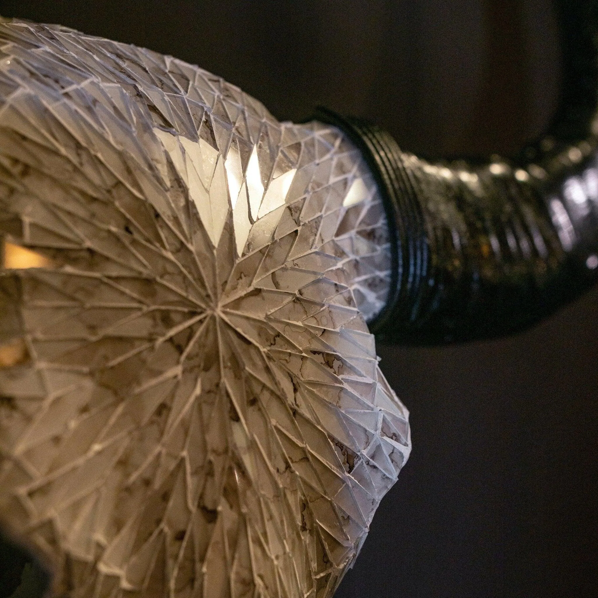 Beige Glass Mosaic Buffalo Skull