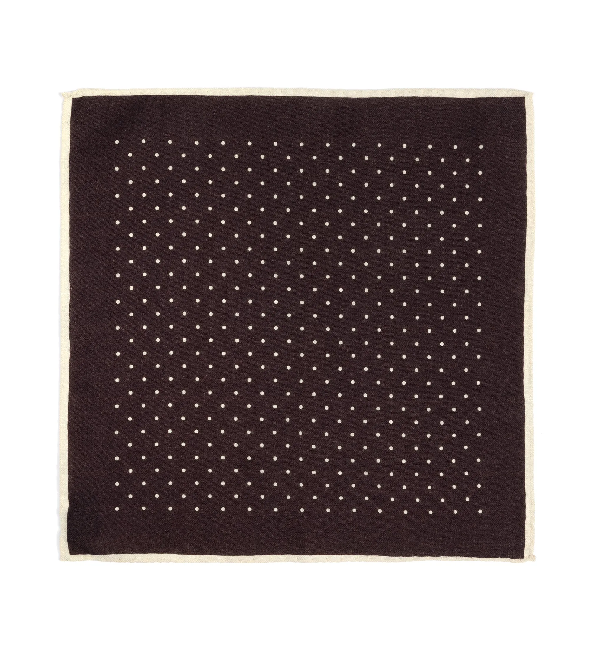 Bigi Wool Printed Spot Pocket Square: Brown