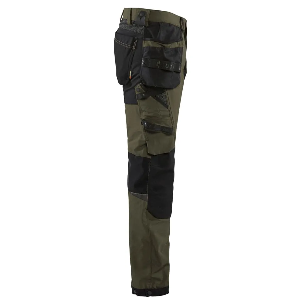 Blaklader 1522 Craftsmen 4-Way Stretch Trousers with Holster Pockets Olive Green