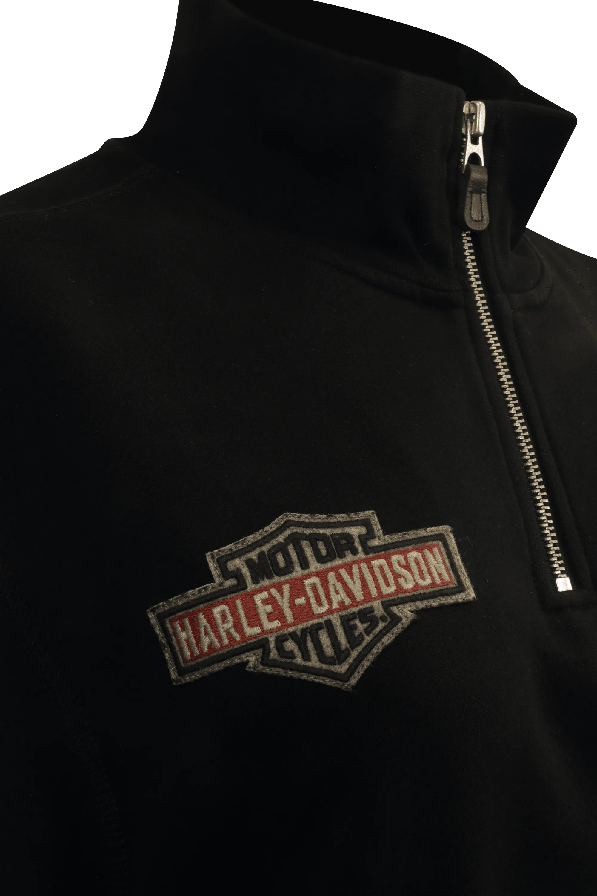 Branded  Men's Sweatshirt Black Red Official Logo 1/4 Zip L/S (S05)