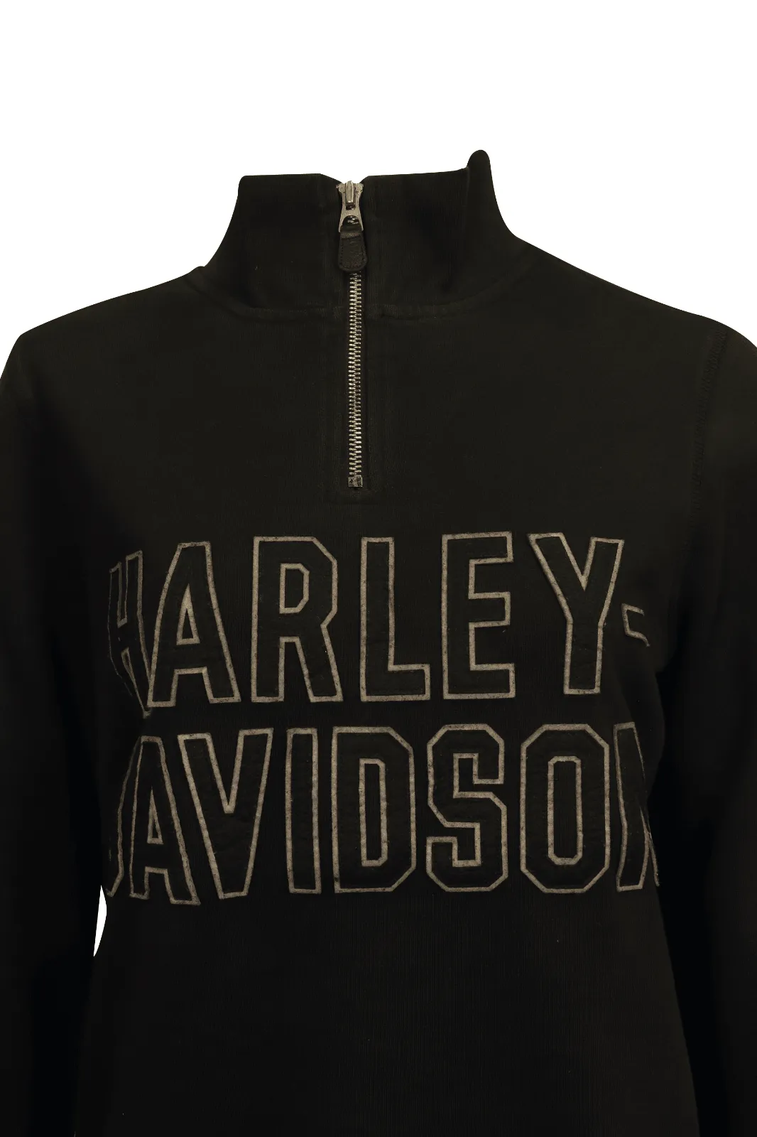 Branded  Women's Sweatshirt Black Text 1/4 Zip Pullover L/S (S01)