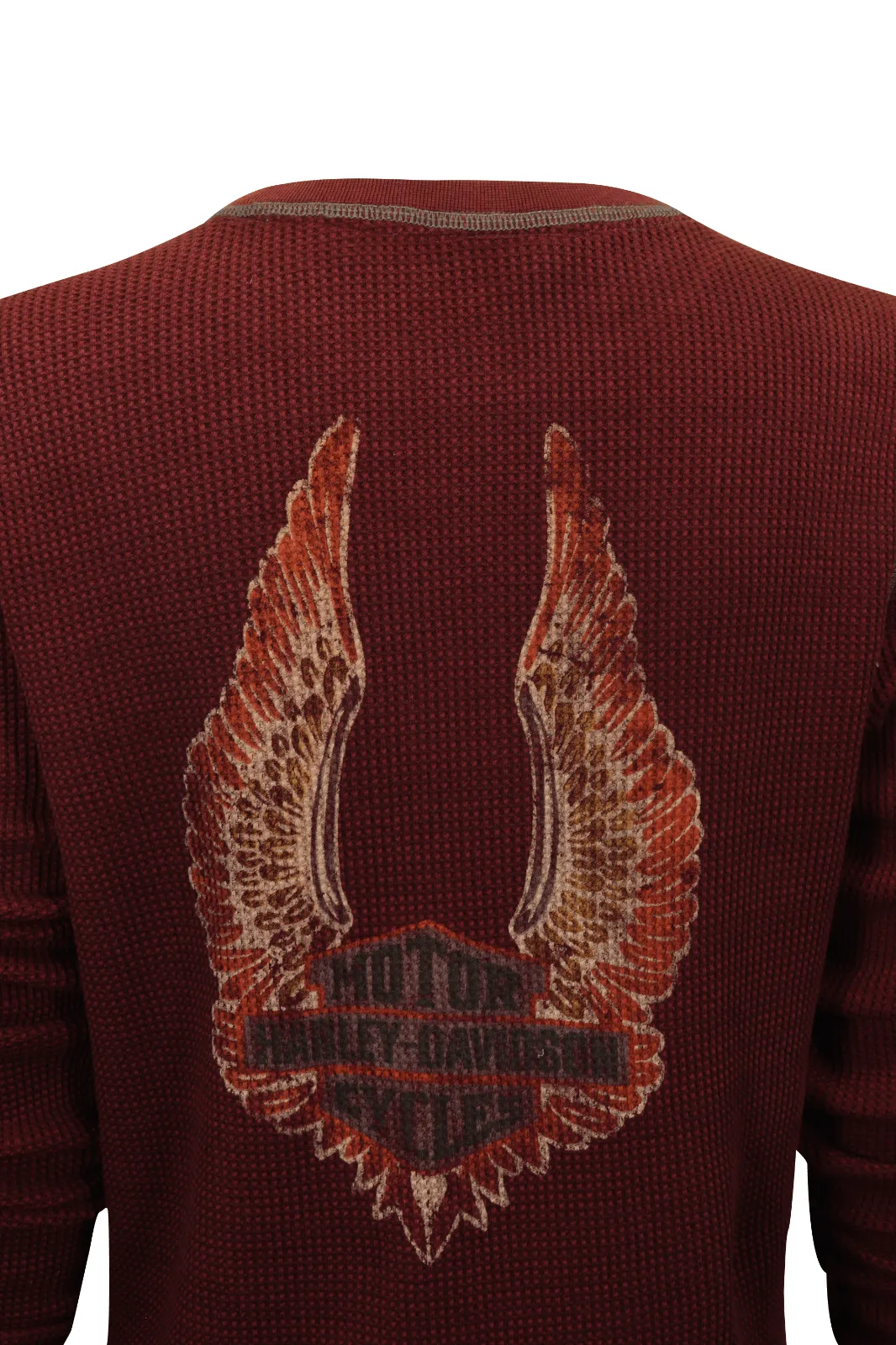 Branded  Women's Thermal Knit Maroon Patch Logo L/S (S01)