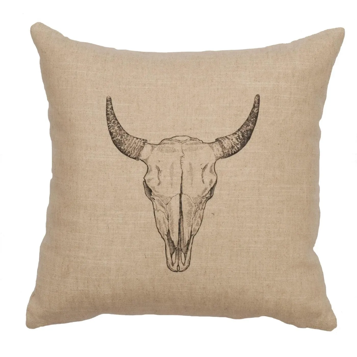 Bull Skull Image Throw Pillows - 8 Colors