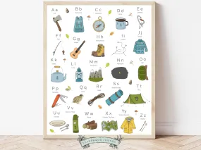 Camping Alphabet Print