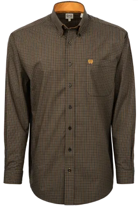 Cinch Button-Front Shirt - Black Check