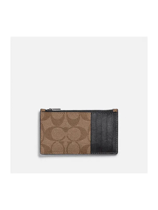 Coach Women's Disney X Coach Zip Card Case In Signature Canvas With Snow White And The Seven Dwarfs Patch Qb/Ten F75803