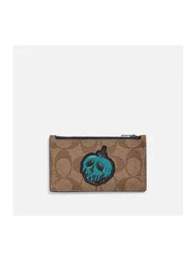 Coach Women's Disney X Coach Zip Card Case In Signature Canvas With Snow White And The Seven Dwarfs Patch Qb/Ten F75803