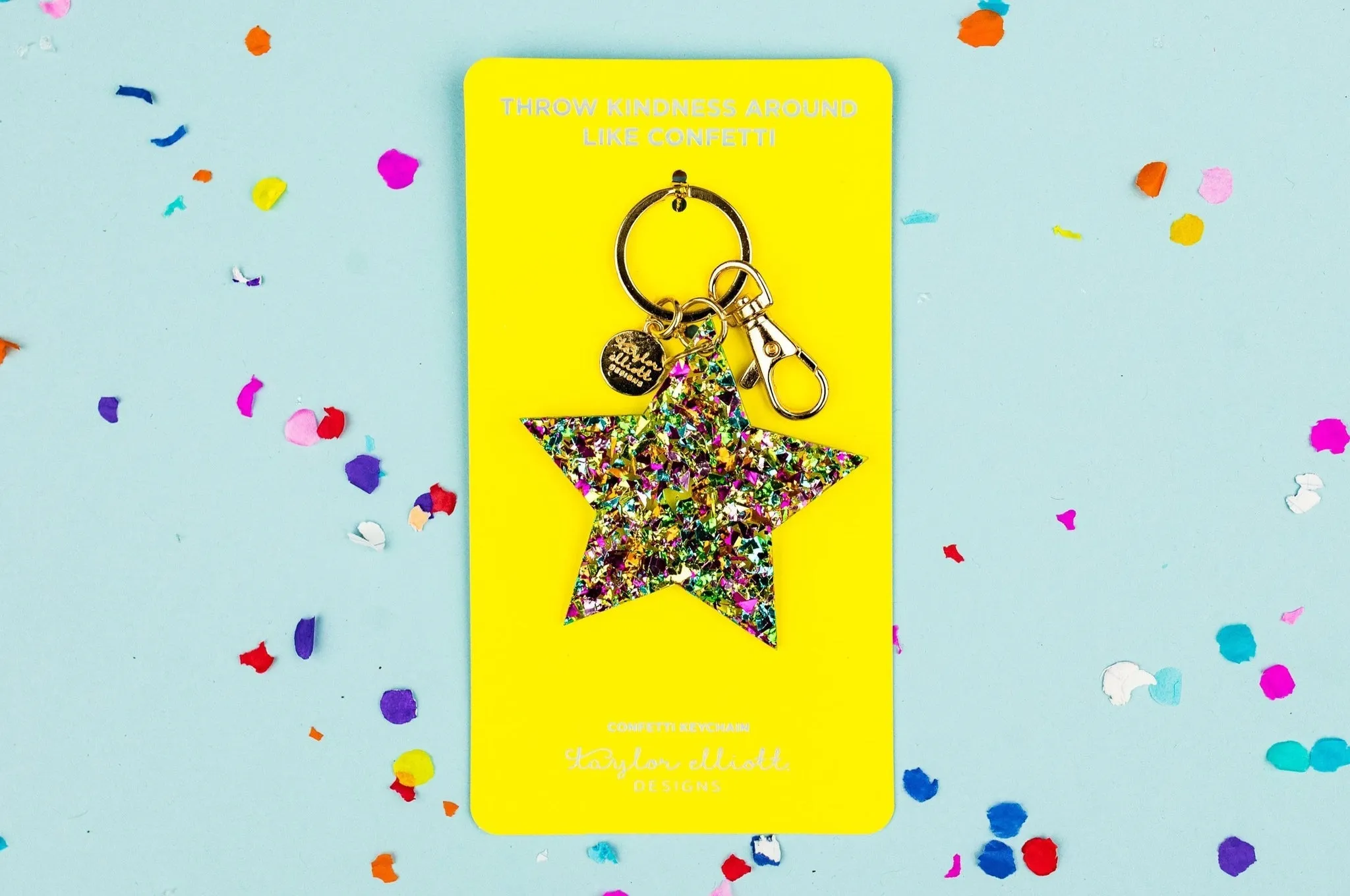Confetti Star Keychain
